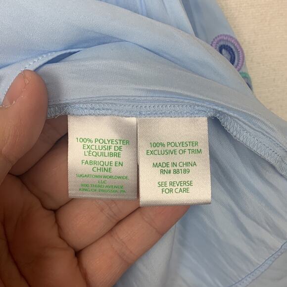 Lilly Pulitzer womens xxs blue off shoulder top tassle fringe flaw cute beachy - Picture 7 of 9